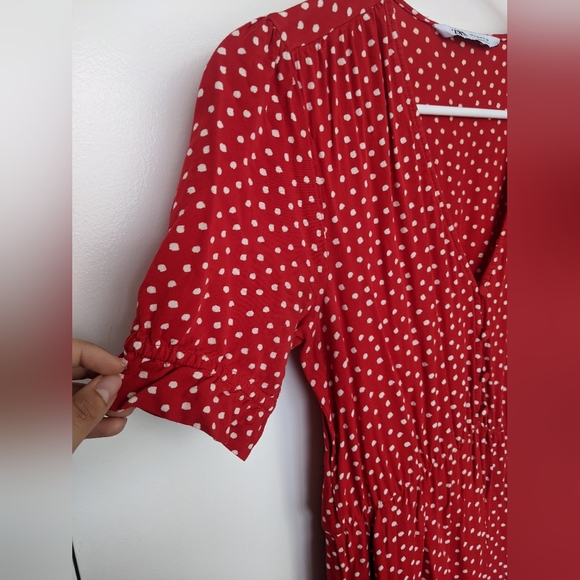 Zara Red & White Polka Dot Dress - Picture 4 of 6